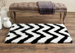 Safavieh Barcelona Shag 320 Rug, BSG320 - Ivory / Black