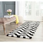 Safavieh Barcelona Shag 320 Rug, BSG320 - Ivory / Black