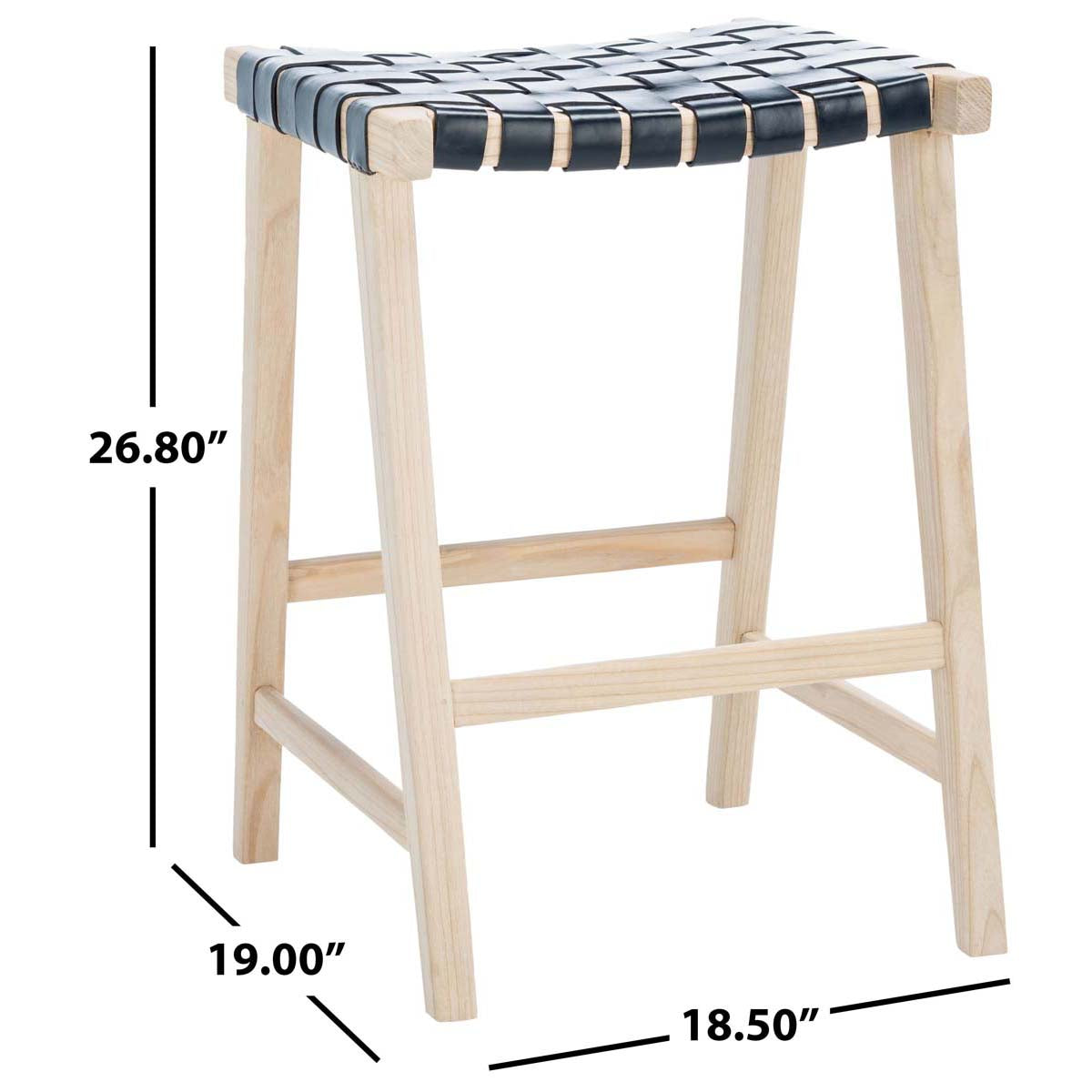 Safavieh Abreu Rectangle Counter Stool , BST1013 - Black / Light Natural