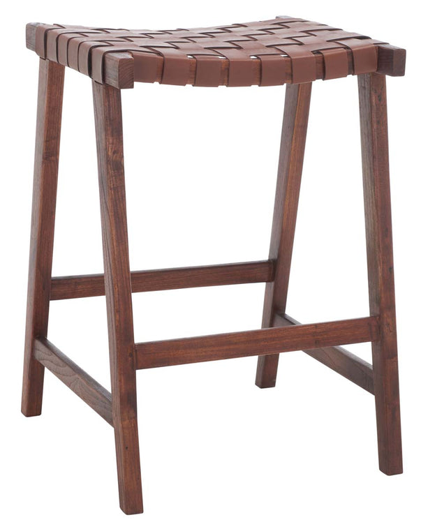 Safavieh Abreu Rectangle Counter Stool , BST1013 - Cognac / Walnut