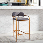 Safavieh Camille Counter Stool, Dark Grey/Gold