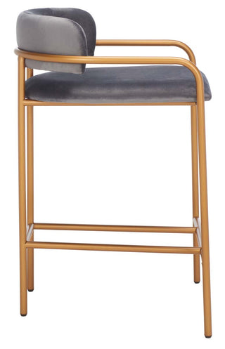 Safavieh Camille Counter Stool, Dark Grey/Gold