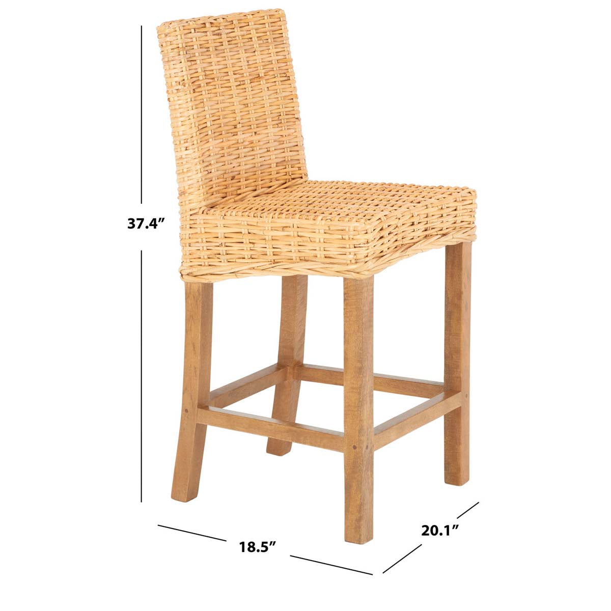 Safavieh Tobie Rattan Counter Stool , BST6501 - Natural / Natural