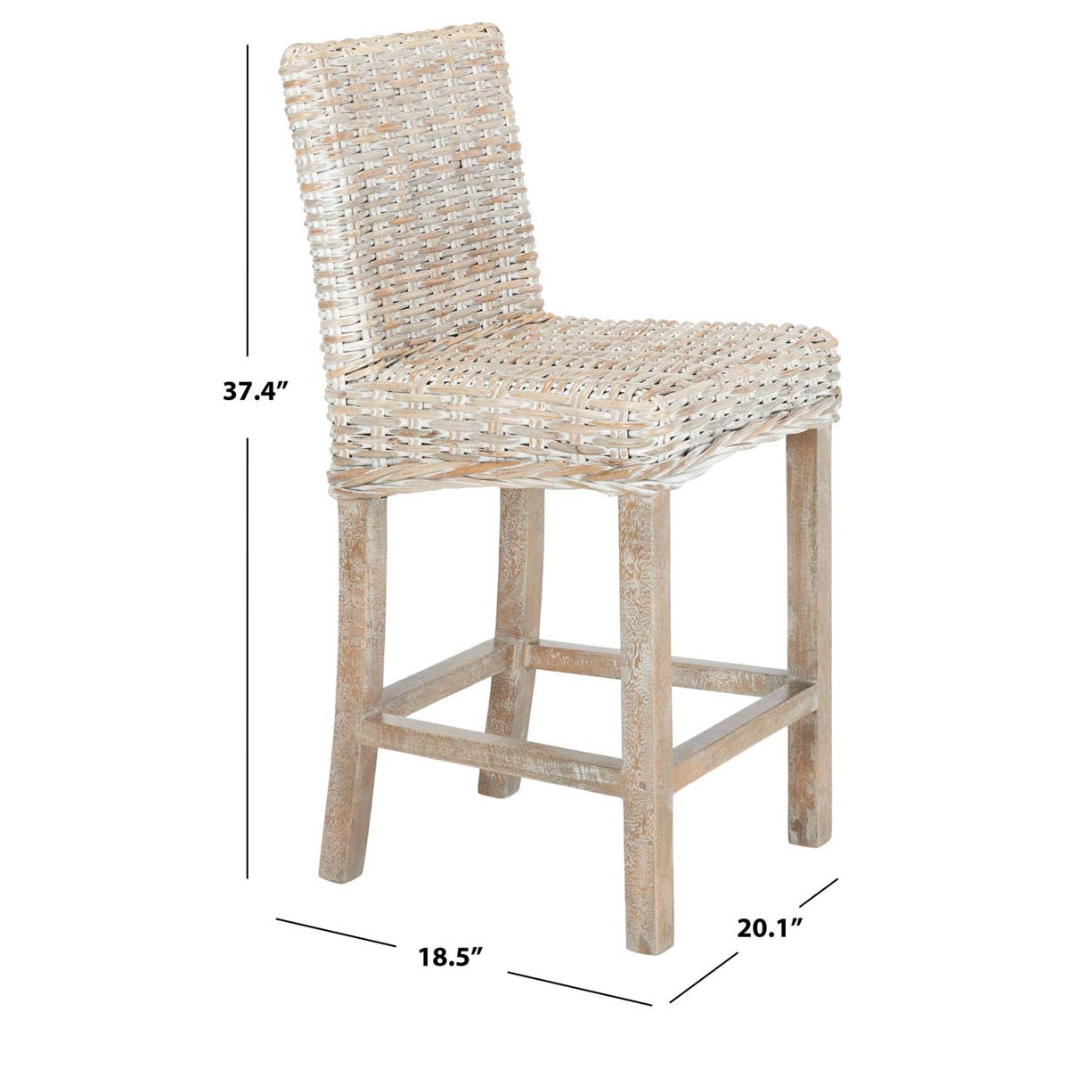 Safavieh Tobie Rattan Counter Stool , BST6501 - Grey White Wash