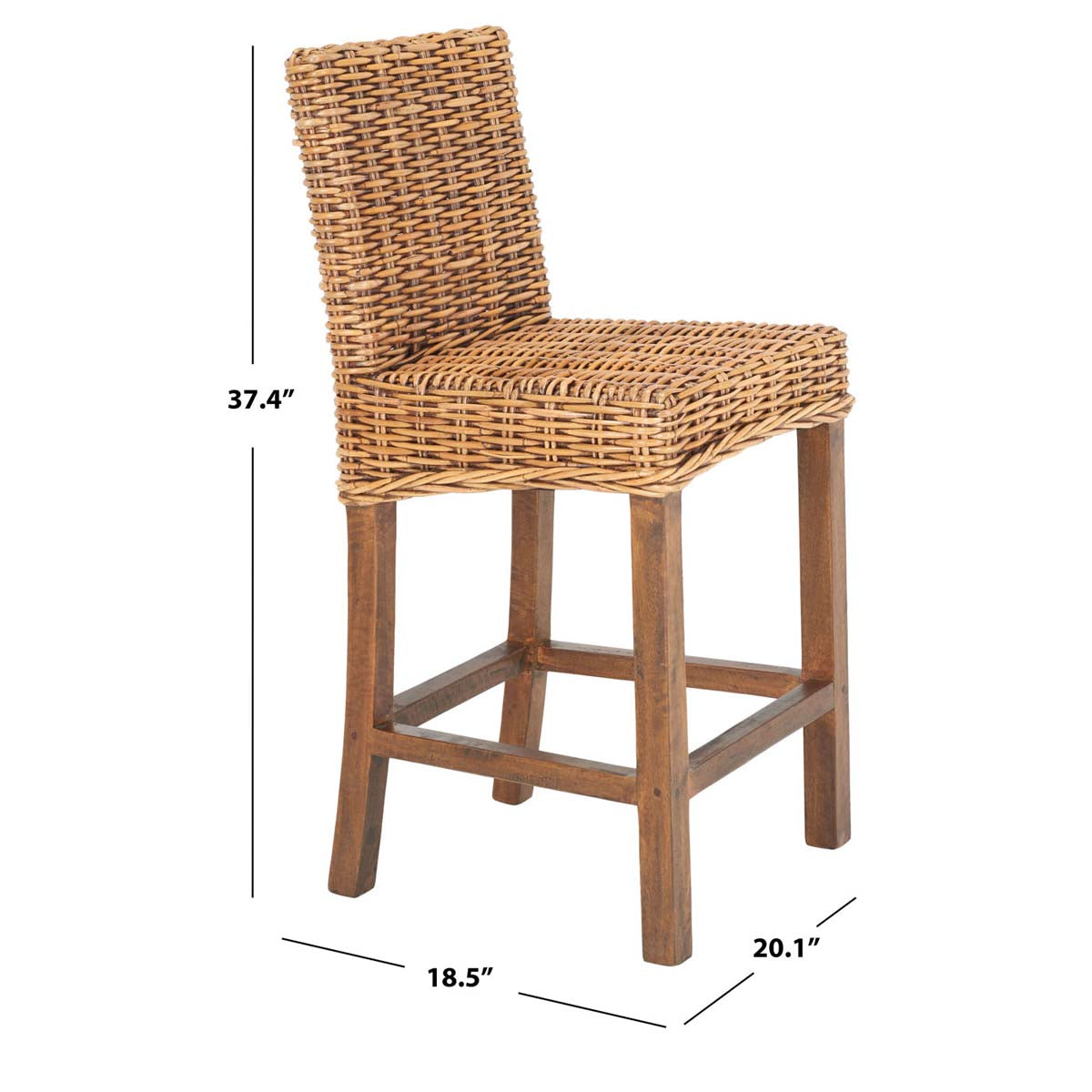 Safavieh Tobie Rattan Counter Stool , BST6501 - Honey Brown Wash/Honey Brown Wash