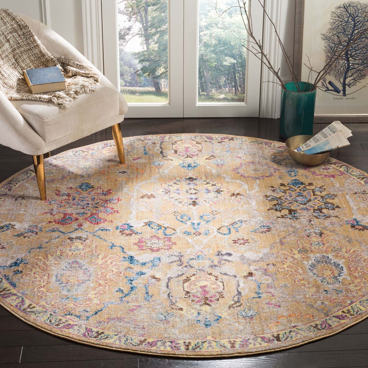 Safavieh Bristol 347 Rug, BTL347 - Camel / Blue