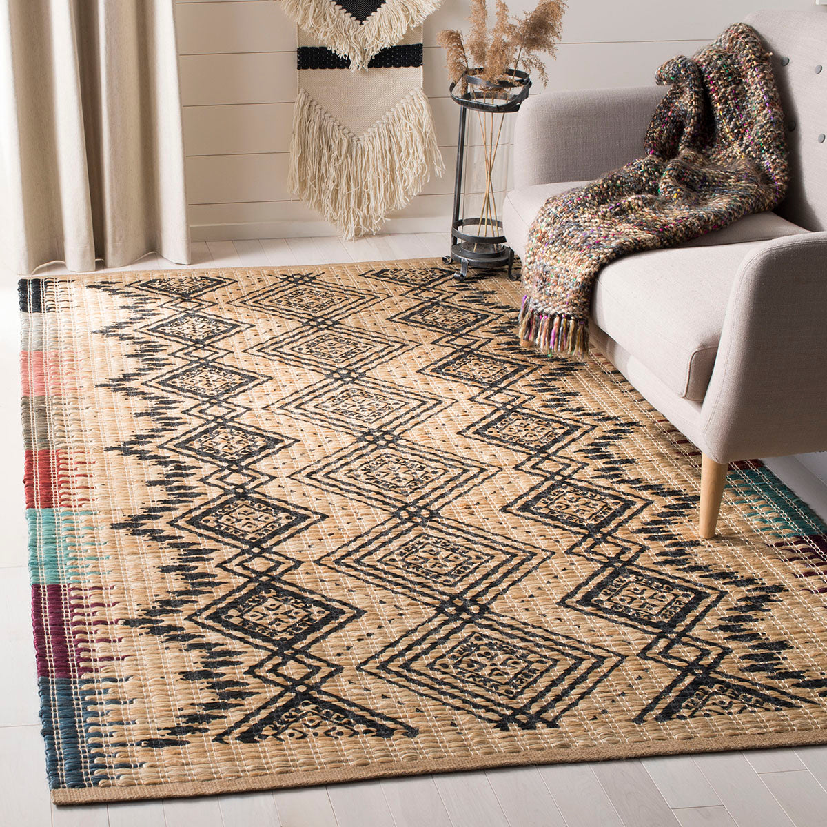 Safavieh Cape Cod 310 Rug, CAP310 - NATURAL / BLACK