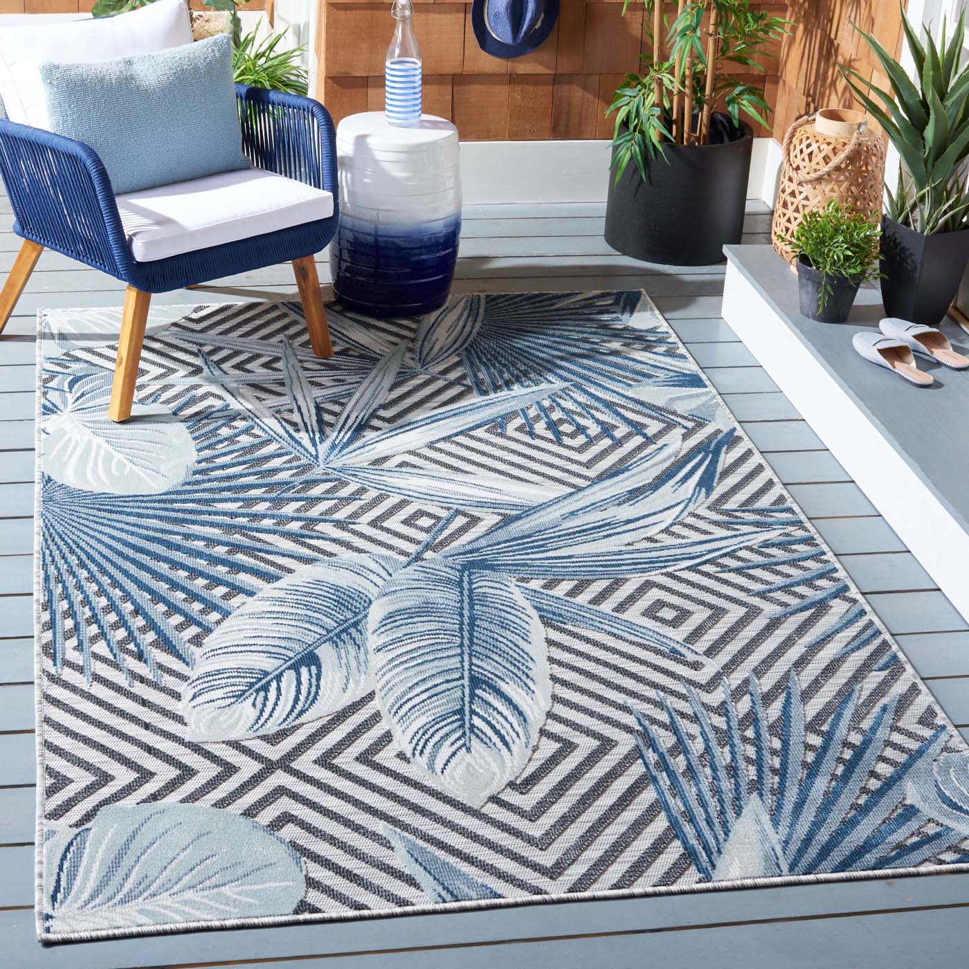 Safavieh Cabana 447 Rug, CBN447 - IVORY / NAVY