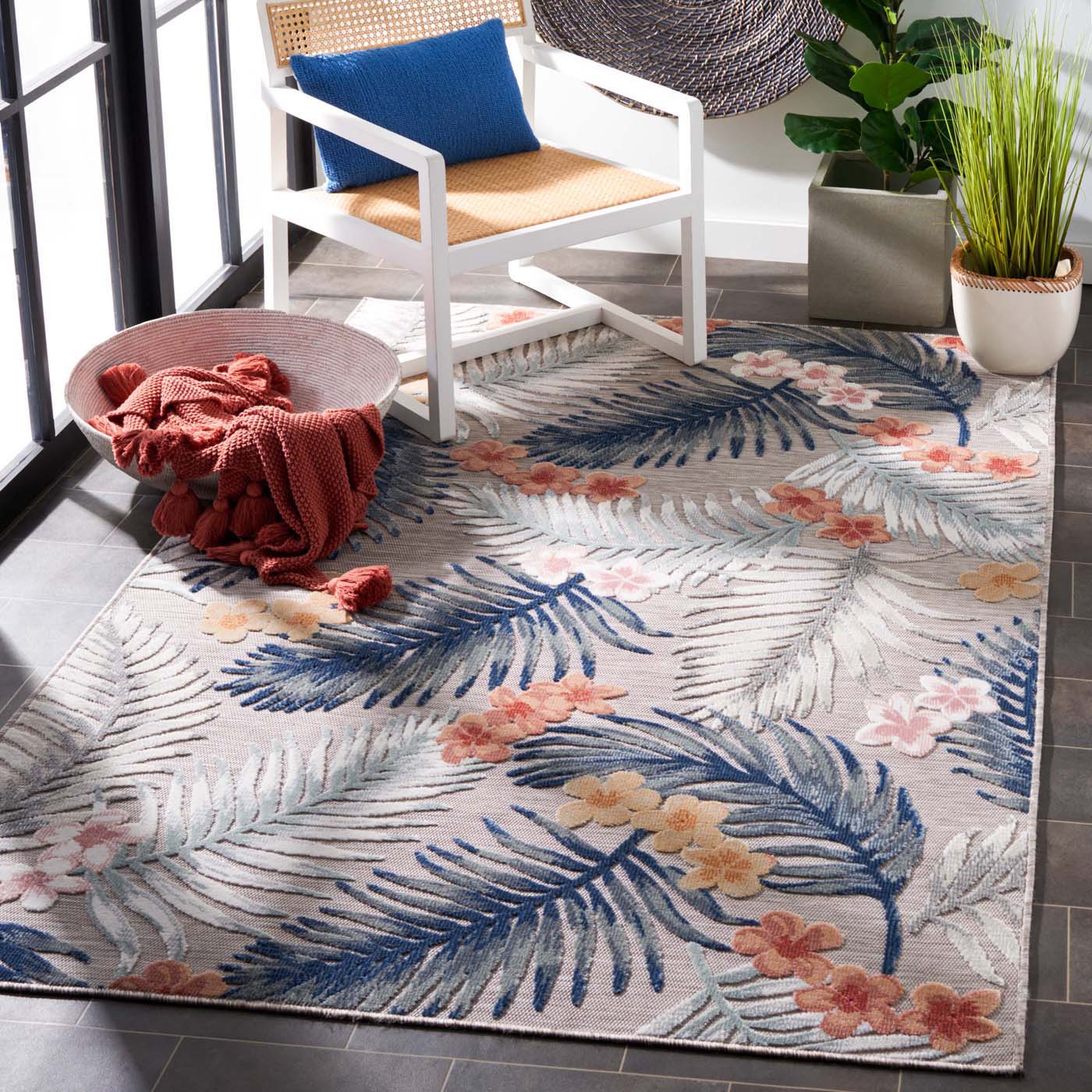 Safavieh Cabana 451 Rug, CBN451 - GREY / NAVY