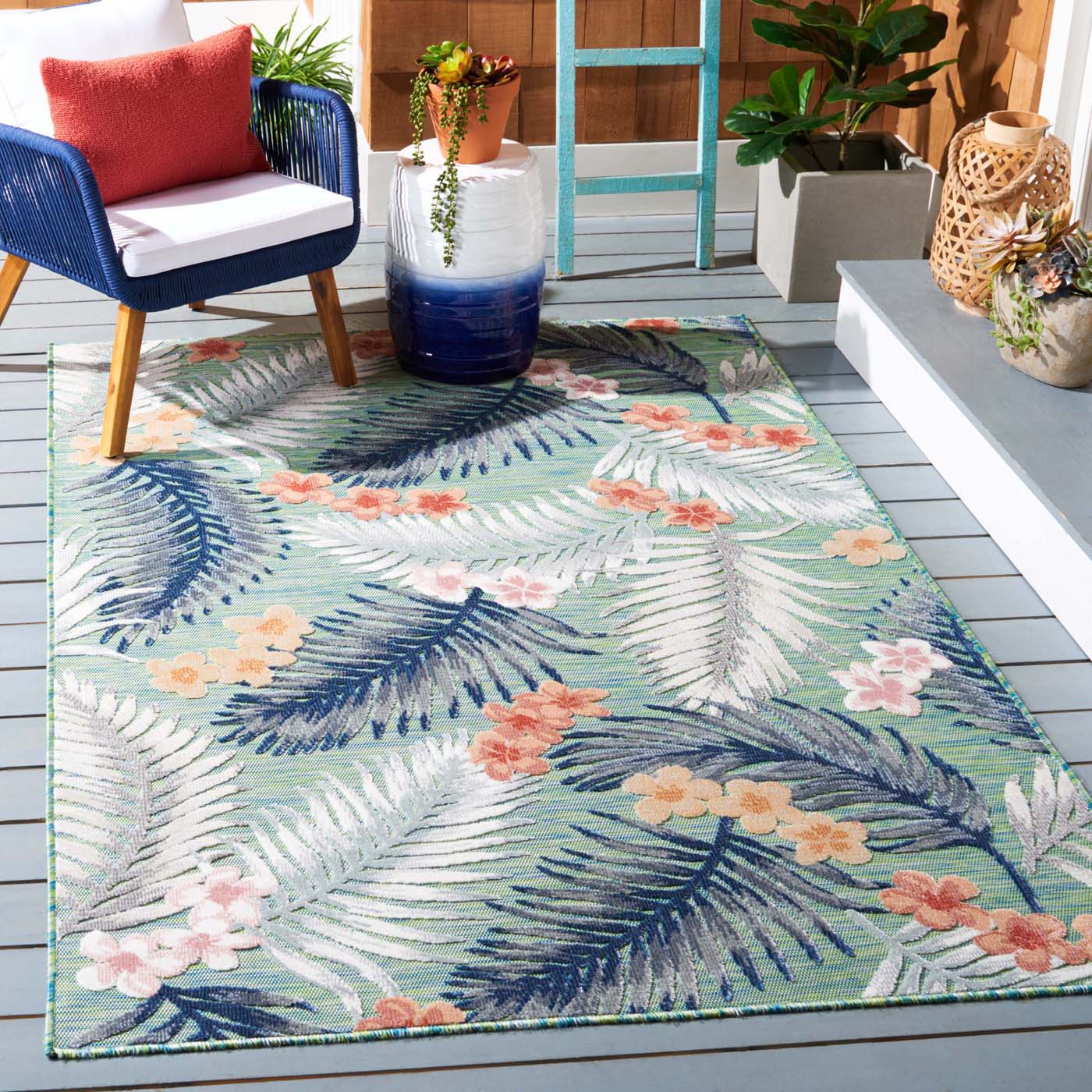 Safavieh Cabana 451 Rug, CBN451 - GREEN / NAVY