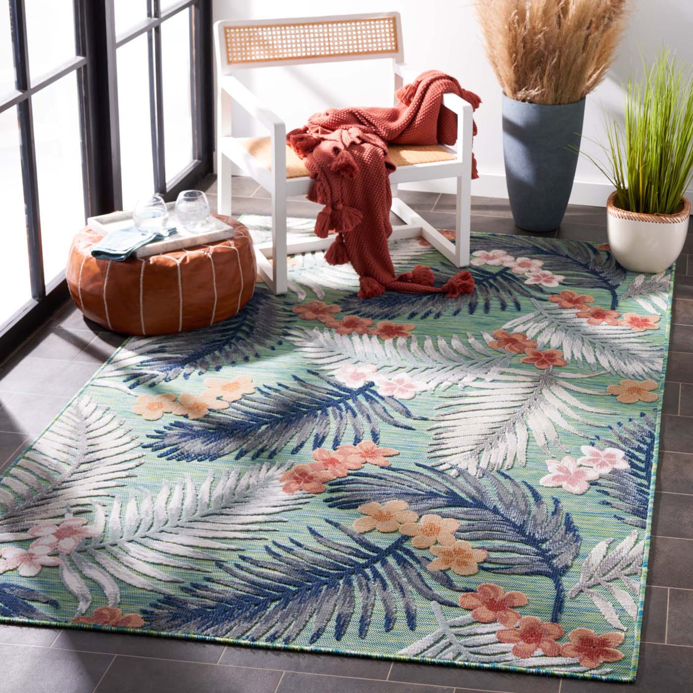 Safavieh Cabana 451 Rug, CBN451 - GREEN / NAVY