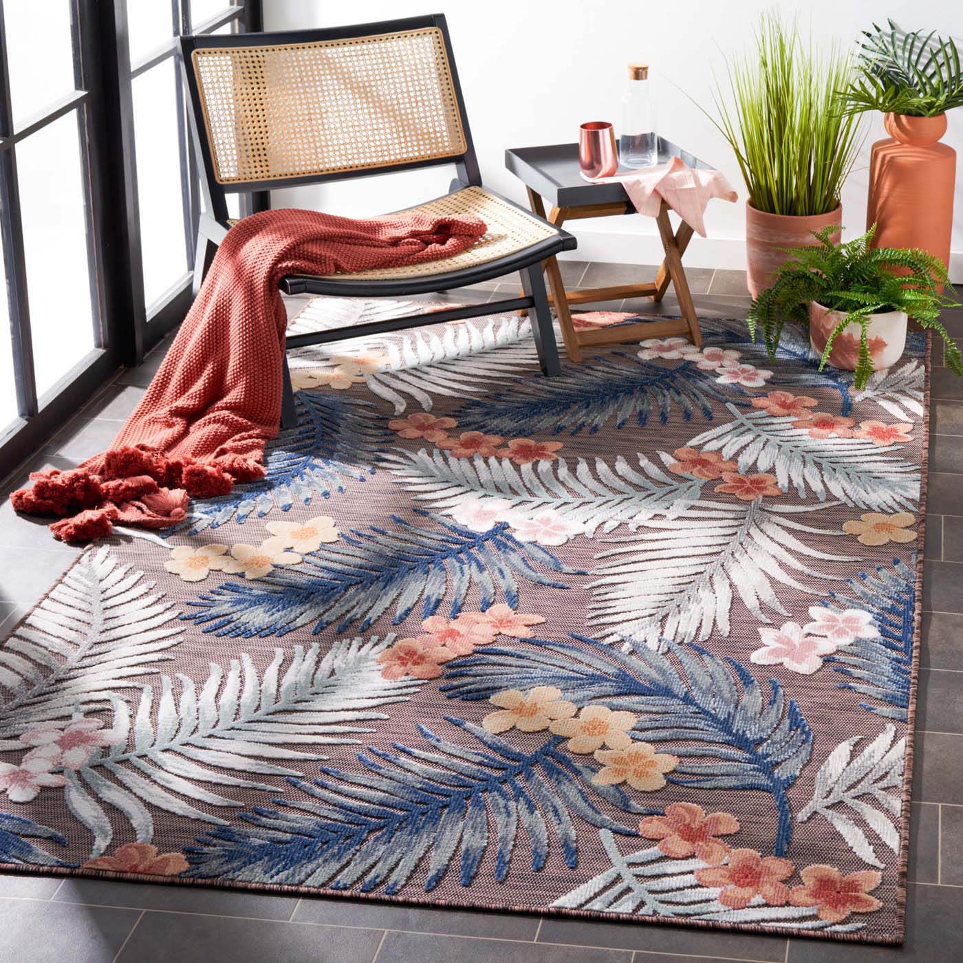 Safavieh Cabana 458 Rug, CBN458 - BROWN / BLUE