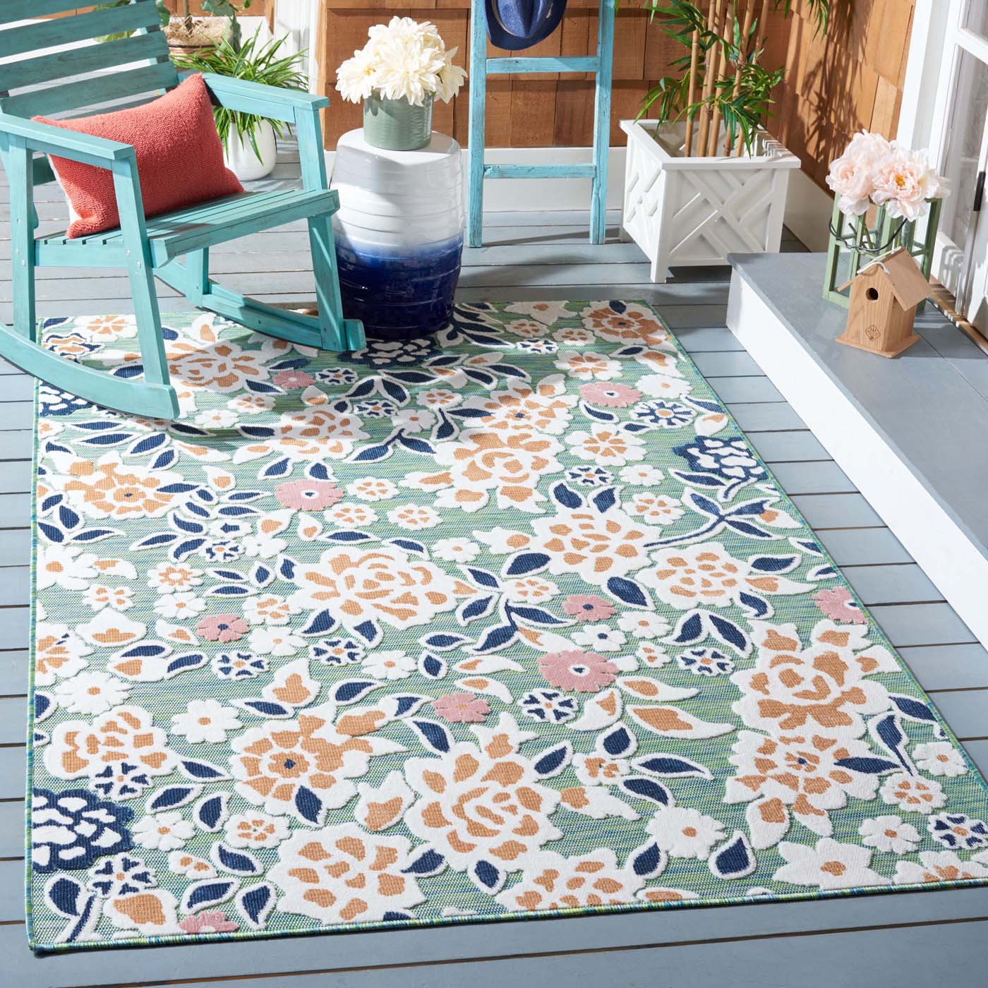 Safavieh Cabana 485 Rug, CBN485 - GREEN / NAVY