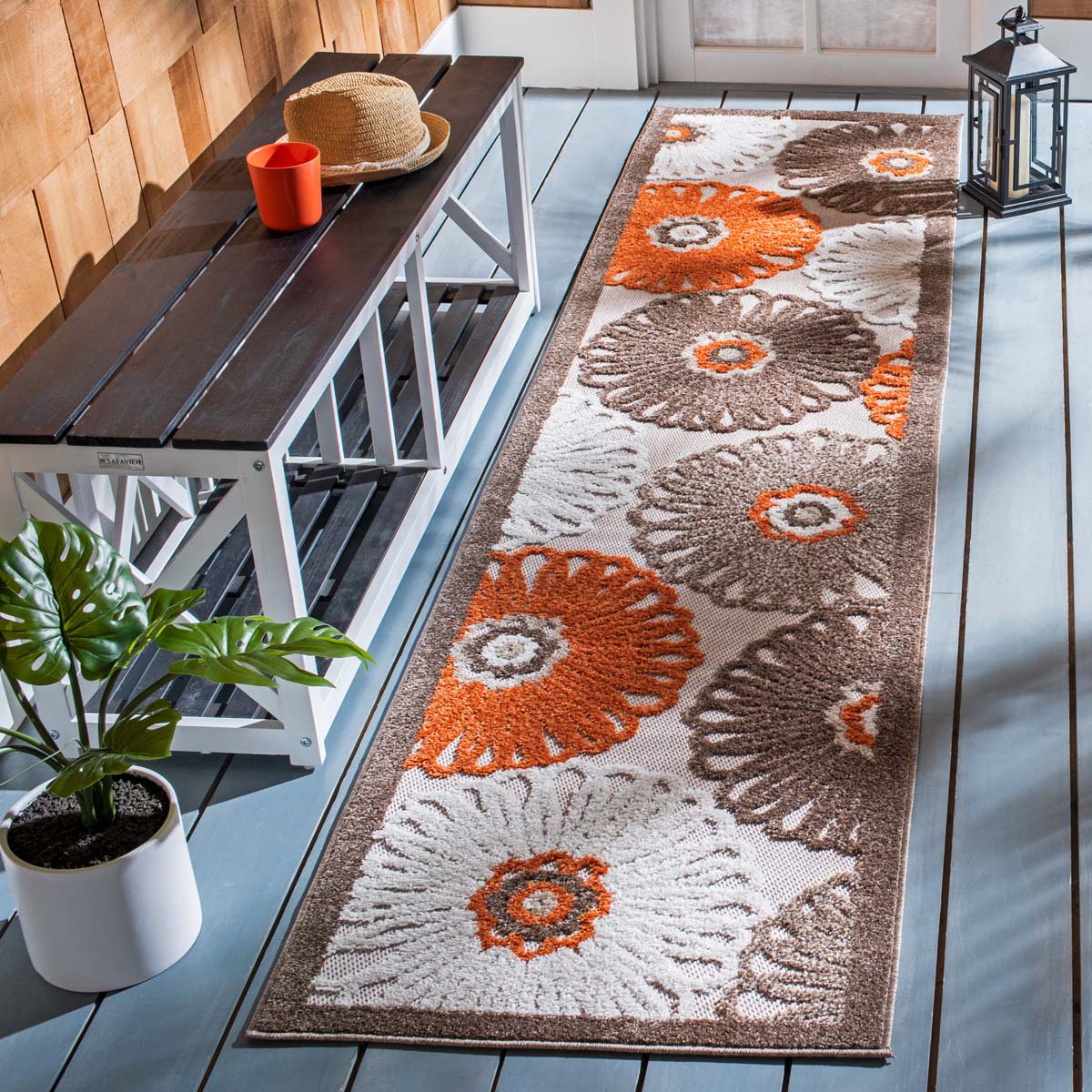 Safavieh Cabana 676 Rug, CBN676 - BEIGE / ORANGE