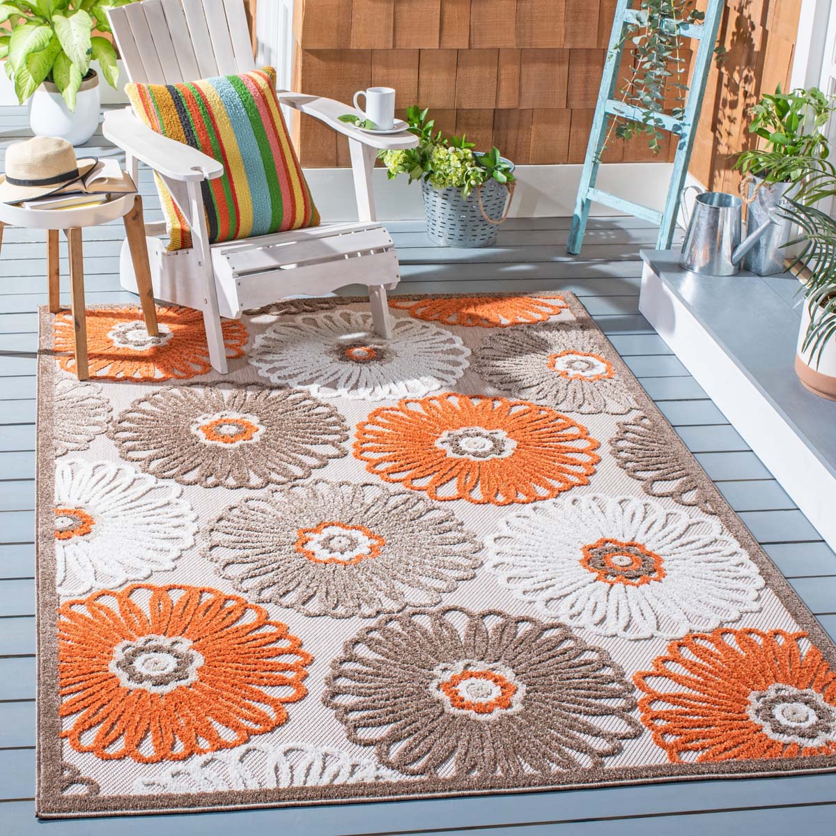 Safavieh Cabana 676 Rug, CBN676 - BEIGE / ORANGE