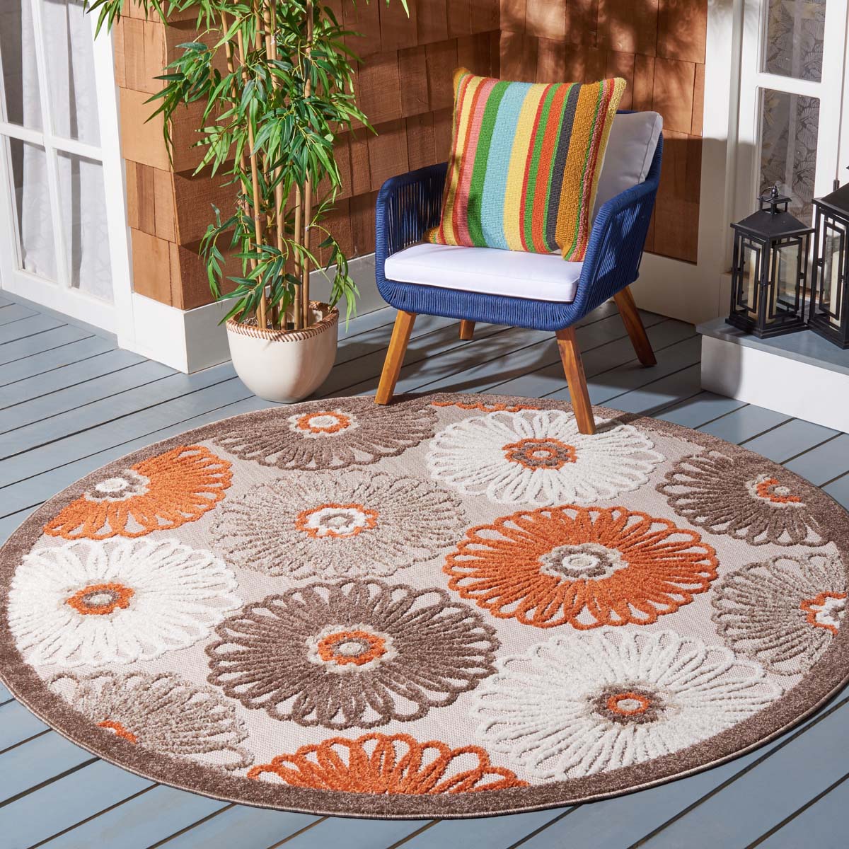 Safavieh Cabana 676 Rug, CBN676 - BEIGE / ORANGE