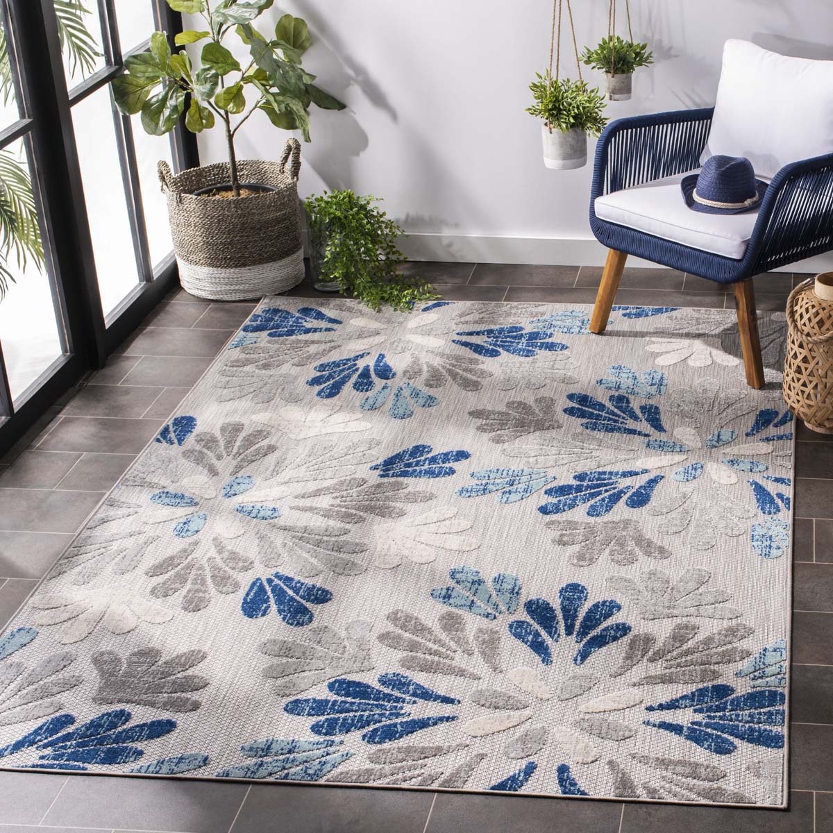 Safavieh Cabana 800 Rug, CBN800 - GREY / BLUE