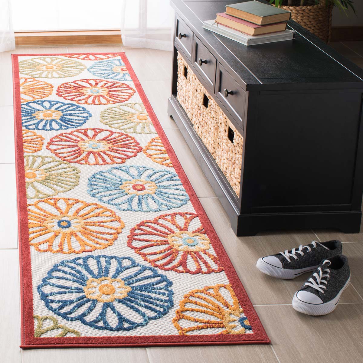 Safavieh Cabana 801 Rug, CBN801 - CREME / RED