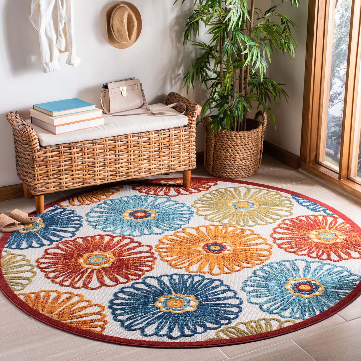 Safavieh Cabana 801 Rug, CBN801 - CREME / RED