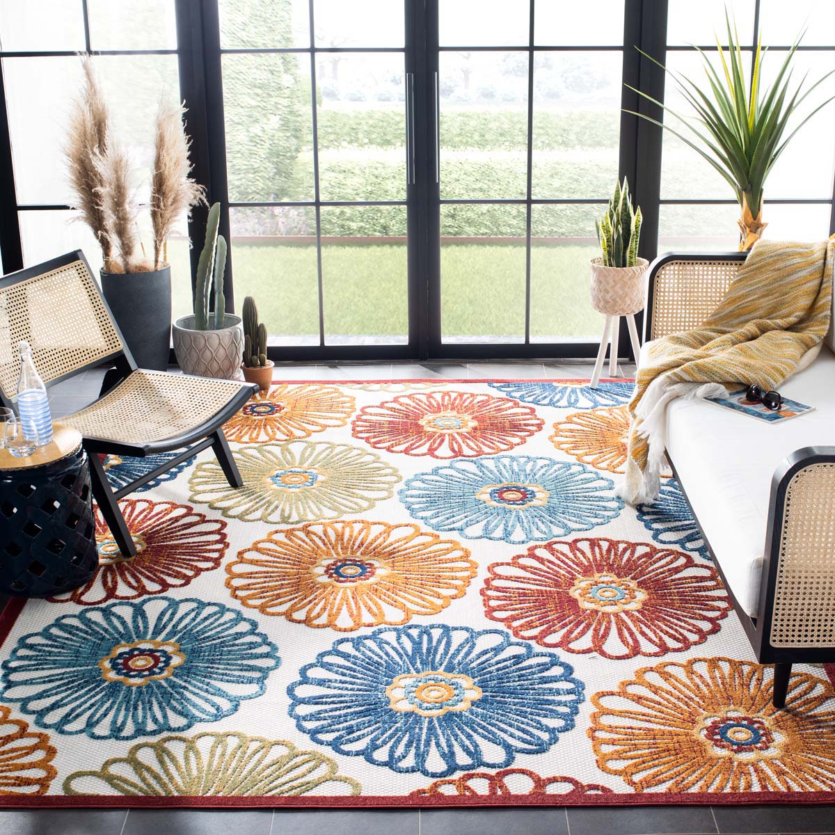 Safavieh Cabana 801 Rug, CBN801 - CREME / RED