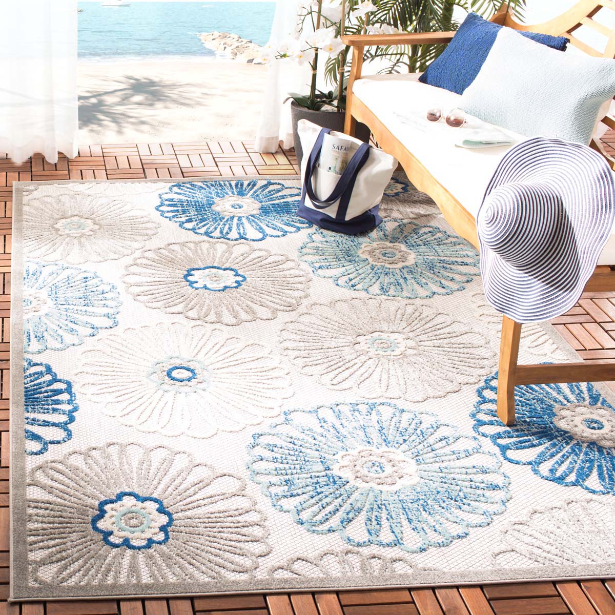 Safavieh Cabana 801 Rug, CBN801 - GREY / BLUE