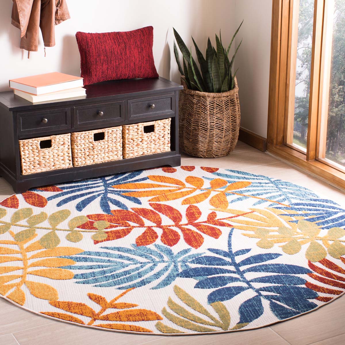 Safavieh Cabana 814 Rug, CBN814 - CREME / RED