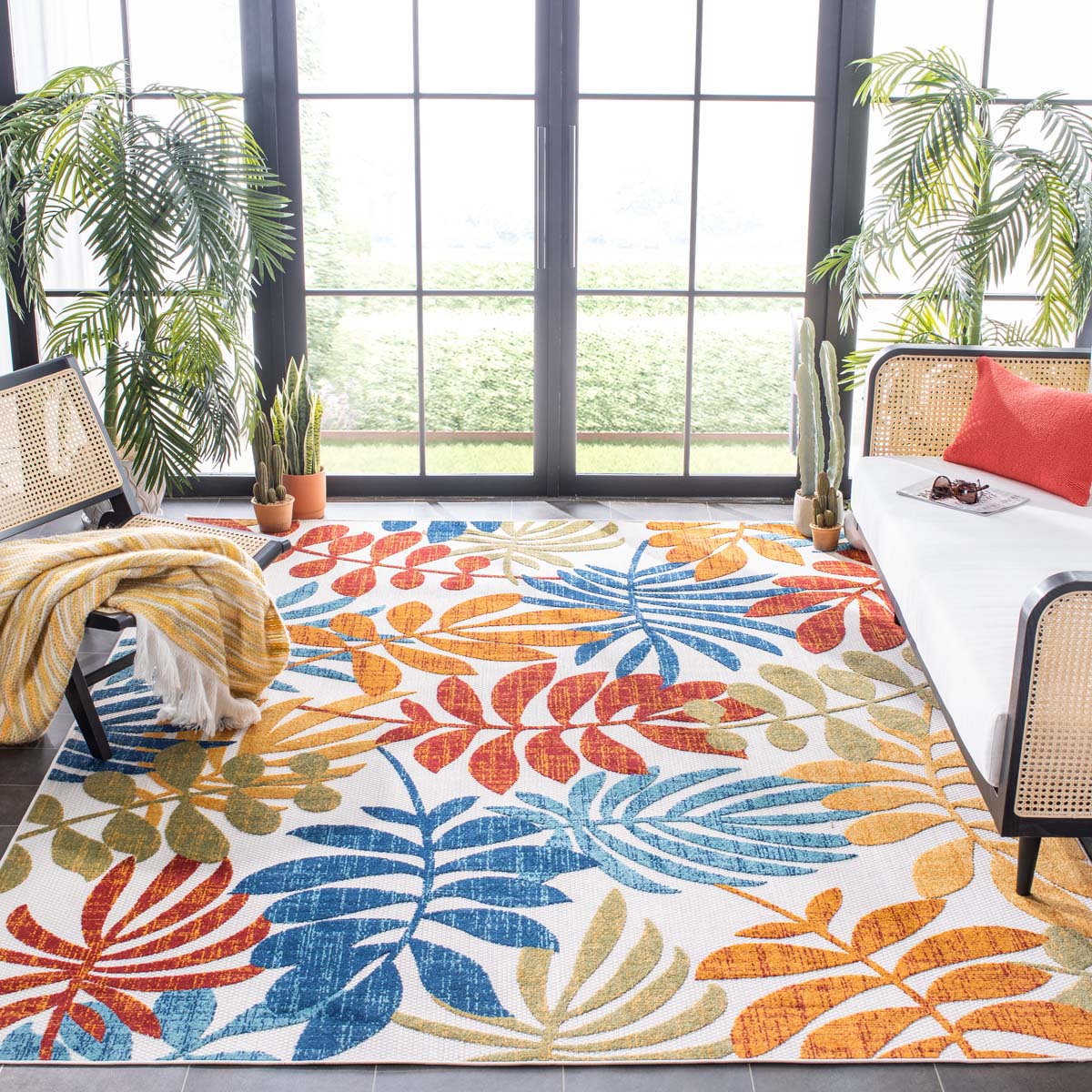 Safavieh Cabana 814 Rug, CBN814 - CREME / RED