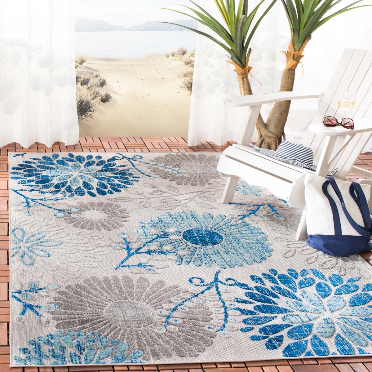 Safavieh Cabana 832 Rug, CBN832 - GREY / BLUE