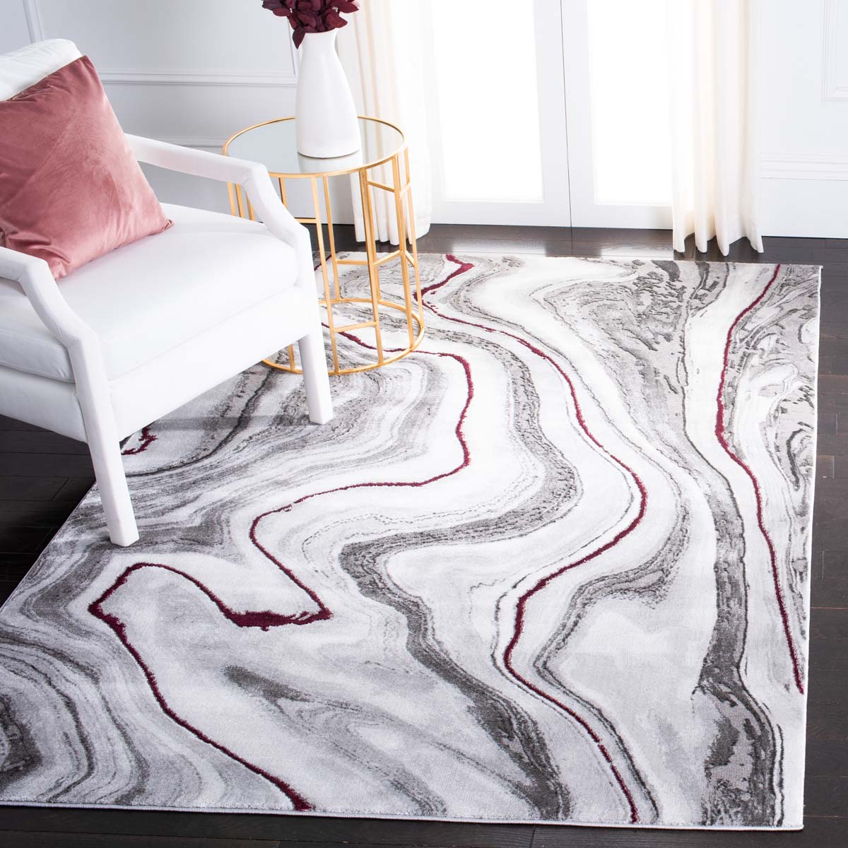 Safavieh Craft 819 Rug, Grey, CFT819 - Grey / Wine