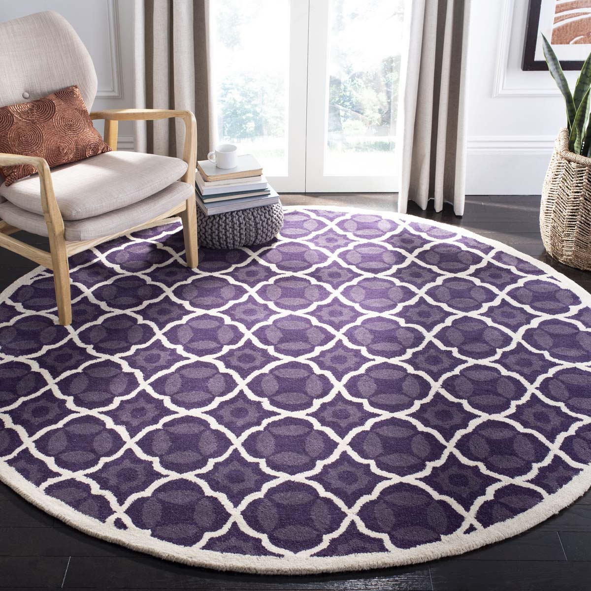 Safavieh Chatham 821 Rug, CHT821 - Purple / Ivory