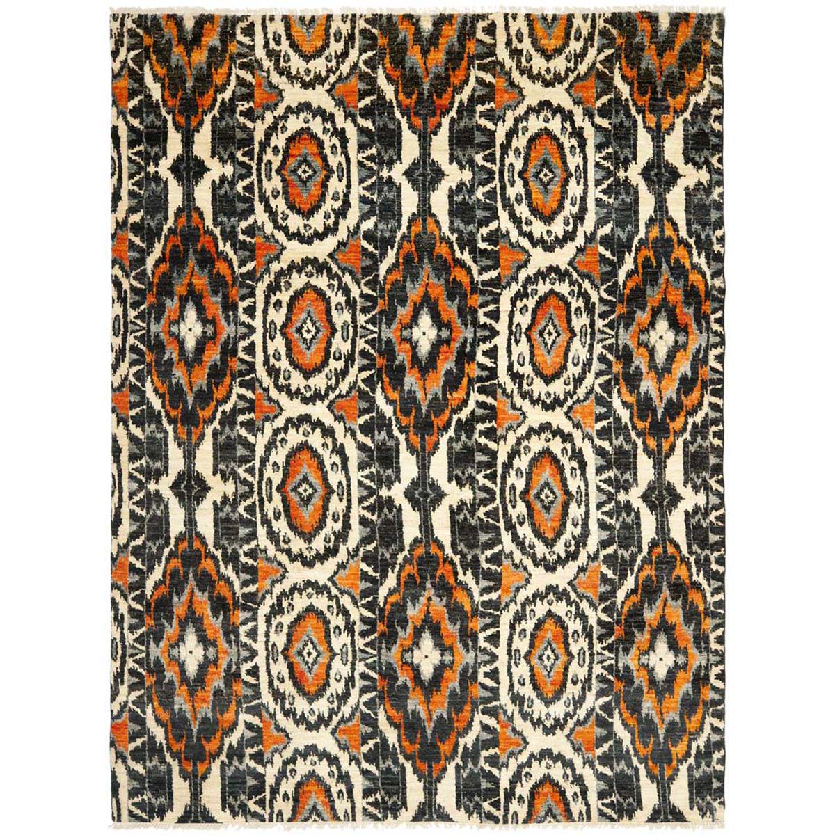 Safavieh Calcutta Ikat 150 Rug, CKT150 - Ivory / Rust