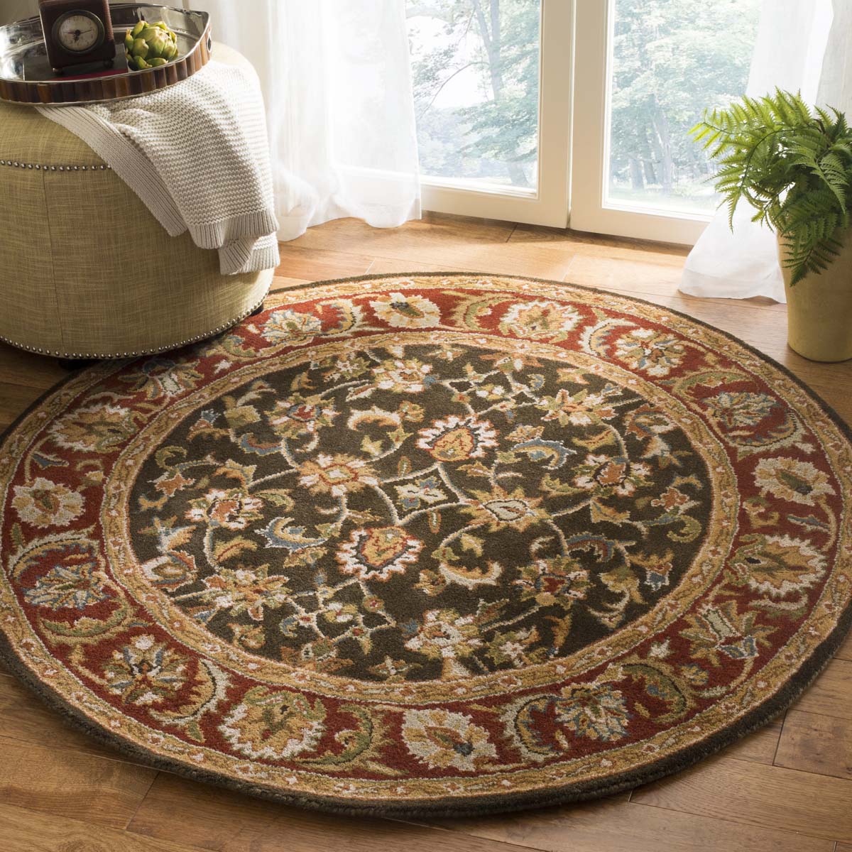 Safavieh Classic 758 Rug, CL758 - Dark Olive / Red