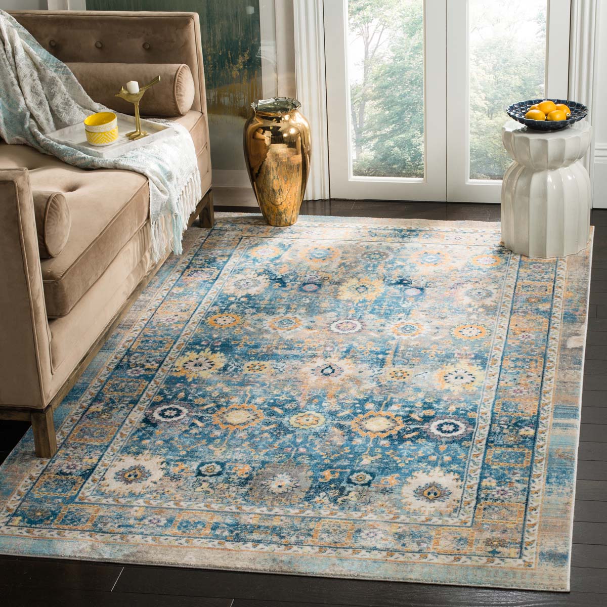 Safavieh Claremont 663 Rug, CLR663 - Blue / Gold