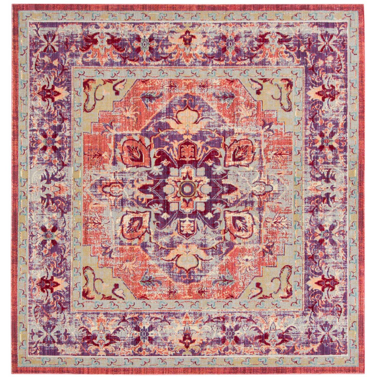 Safavieh Claremont 664 Rug, CLR664 - Purple / Coral