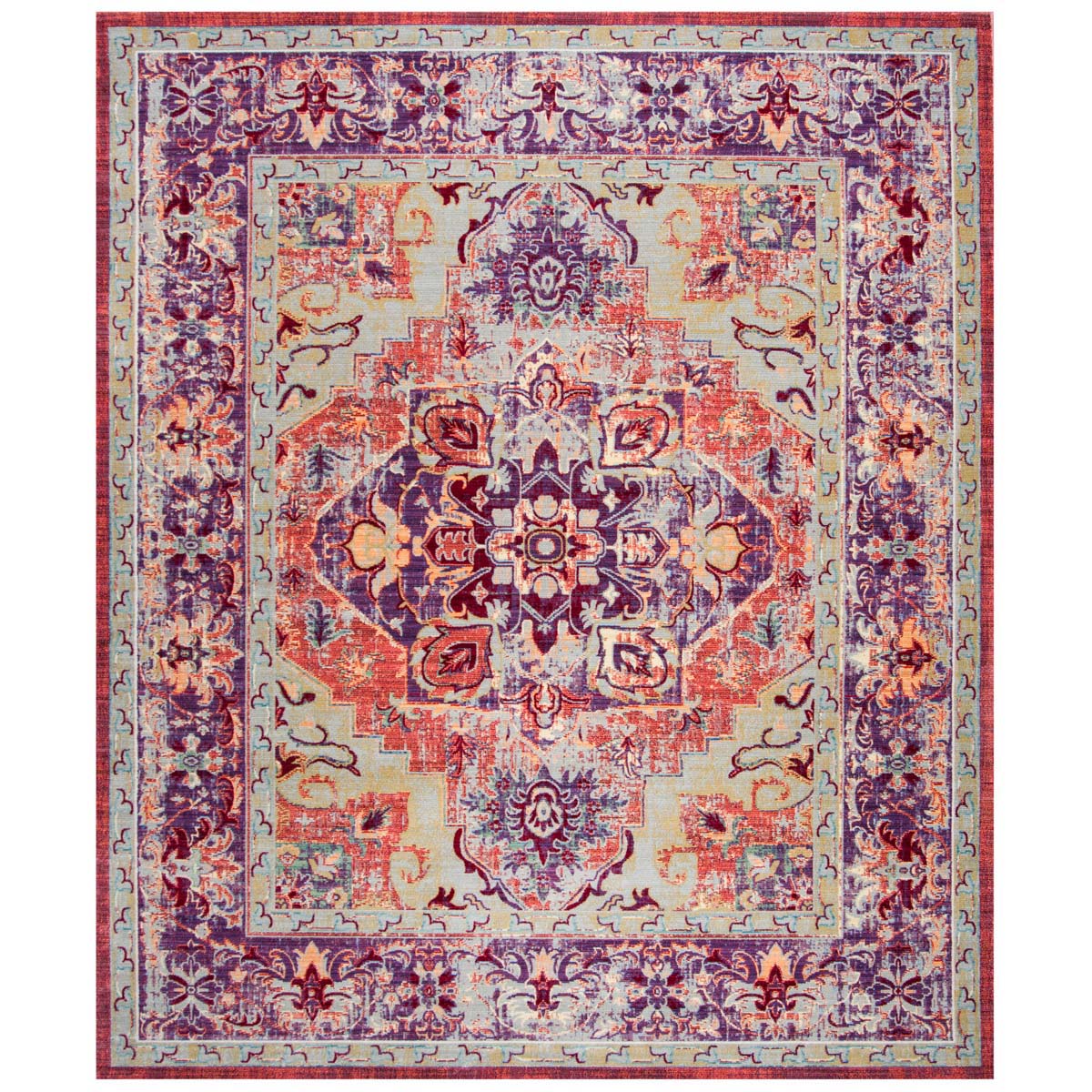 Safavieh Claremont 664 Rug, CLR664 - Purple / Coral