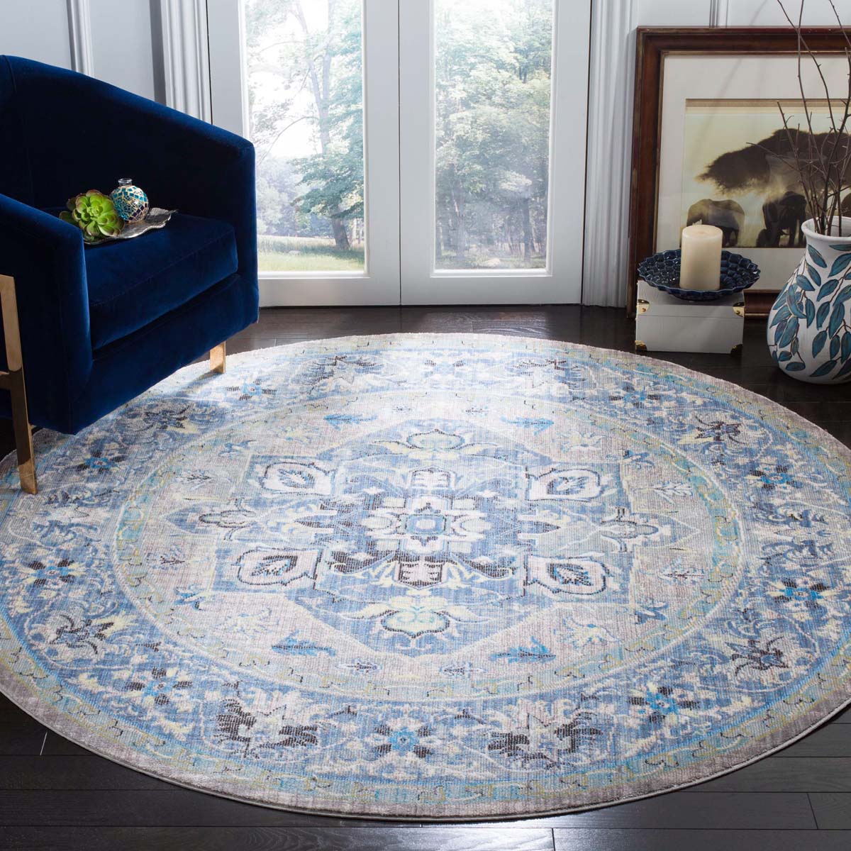 Safavieh Claremont 664 Rug, CLR664 - Blue / Light Grey