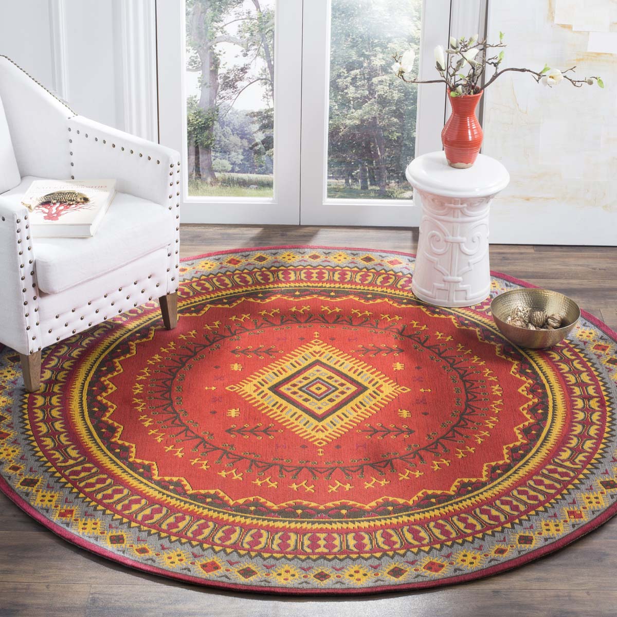 Safavieh Classic Vintage 511 Rug, CLV511 - Red / Slate