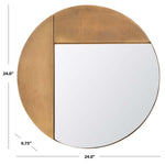 Safavieh Couture Maura 24 Round Mirror - Antique Brass