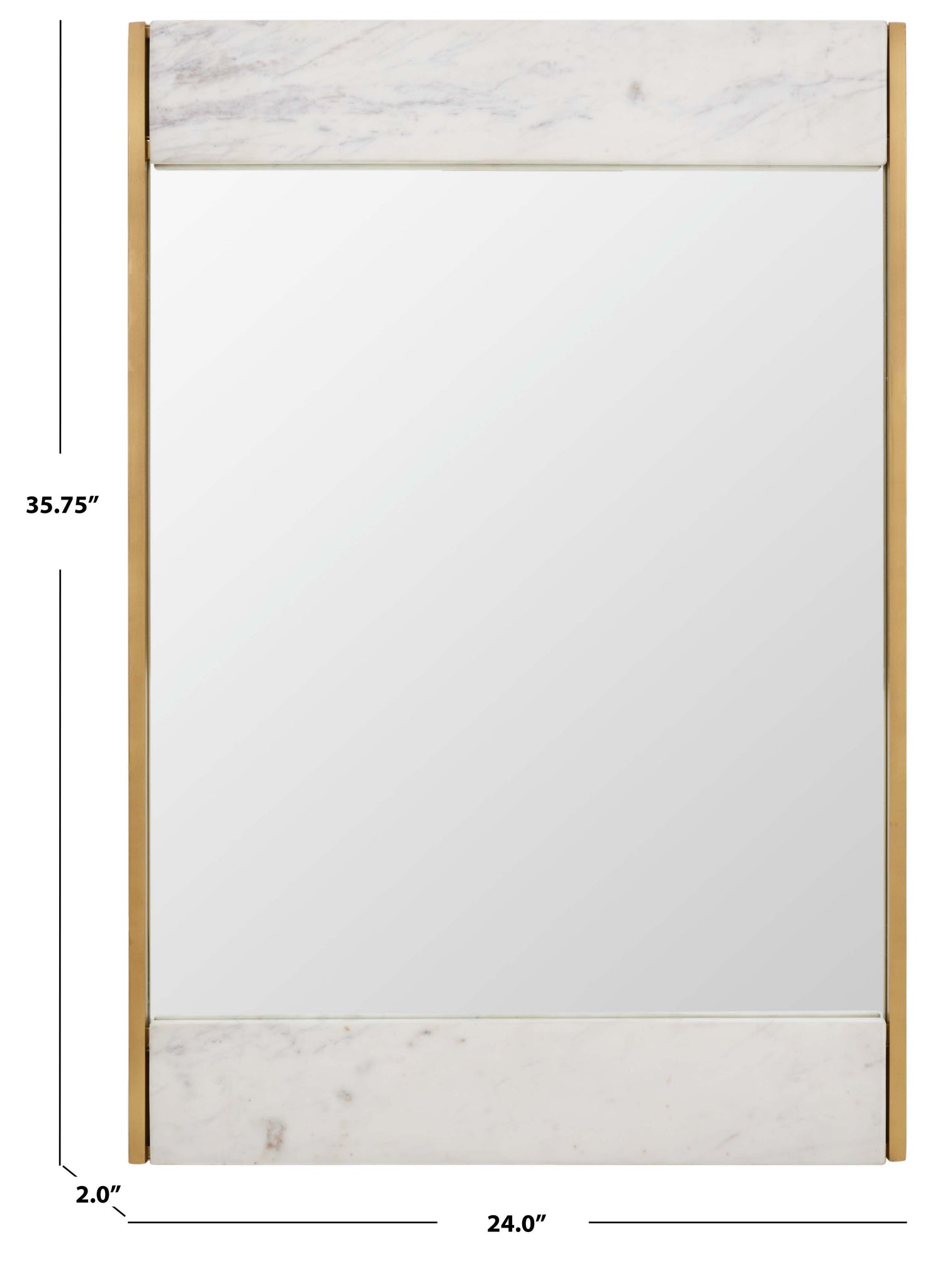 Safavieh Couture Kandi Faux Marble Mirror - Brass / White