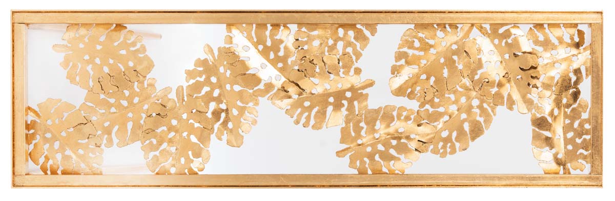 Safavieh Leilani Palm Leaf Console Table , CNS2500 - Gold Leaf/Glass