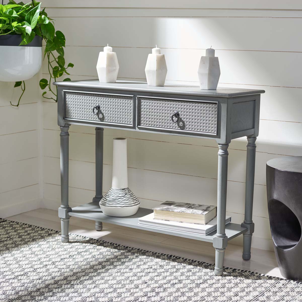 Safavieh Haines 2Drw Console Table , CNS5727 - Distressed / Grey