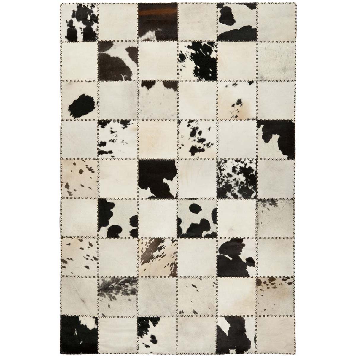 Safavieh Cow Hide 402 Rug, COH402 - White / Black