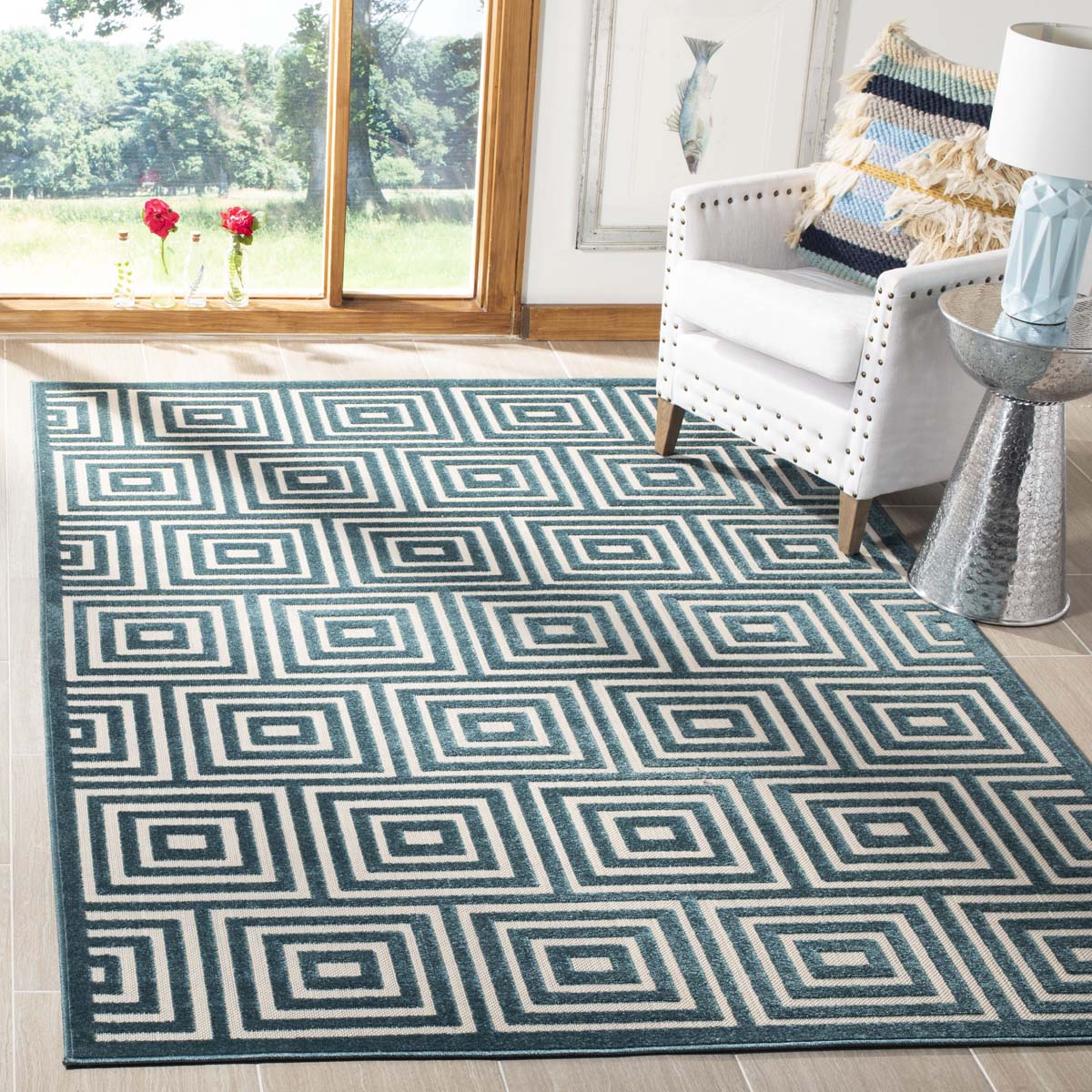 Safavieh Cottage 941 Rug, COT941 - Cream / Turquoise