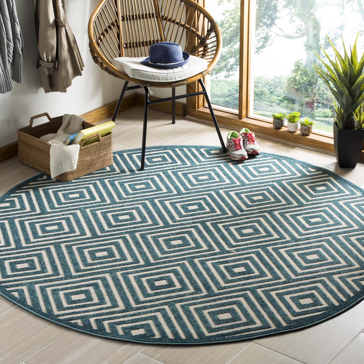 Safavieh Cottage 941 Rug, COT941 - Cream / Turquoise