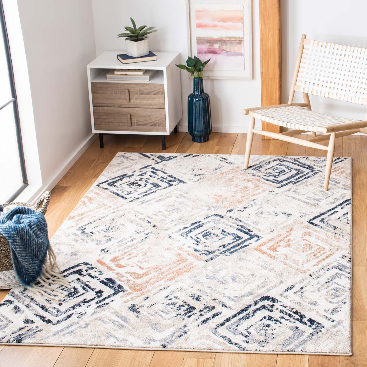 Safavieh Coppertone 324 Rug, CPN324 - Ivory / Navy