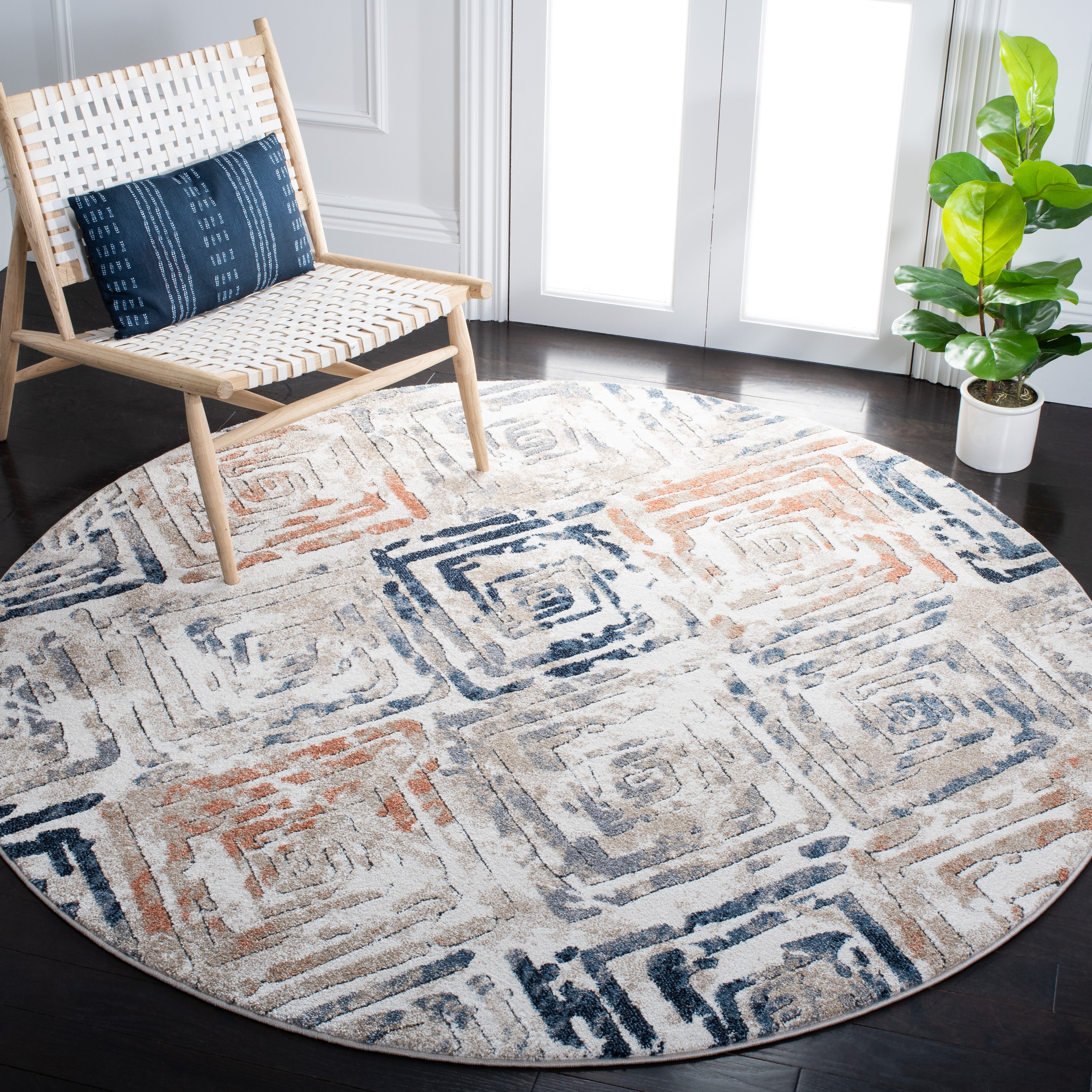 Safavieh Coppertone 324 Rug, CPN324 - Ivory / Navy