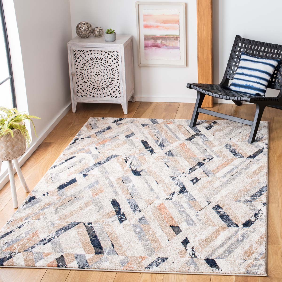 Safavieh Coppertone 356 Rug, CPN356 - Ivory / Navy