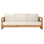 Safavieh Couture Curacao Outdoor Teak 3 - Seat Sofa - Natural / Beige