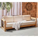 Safavieh Couture Curacao Outdoor Teak 3 - Seat Sofa - Natural / Beige