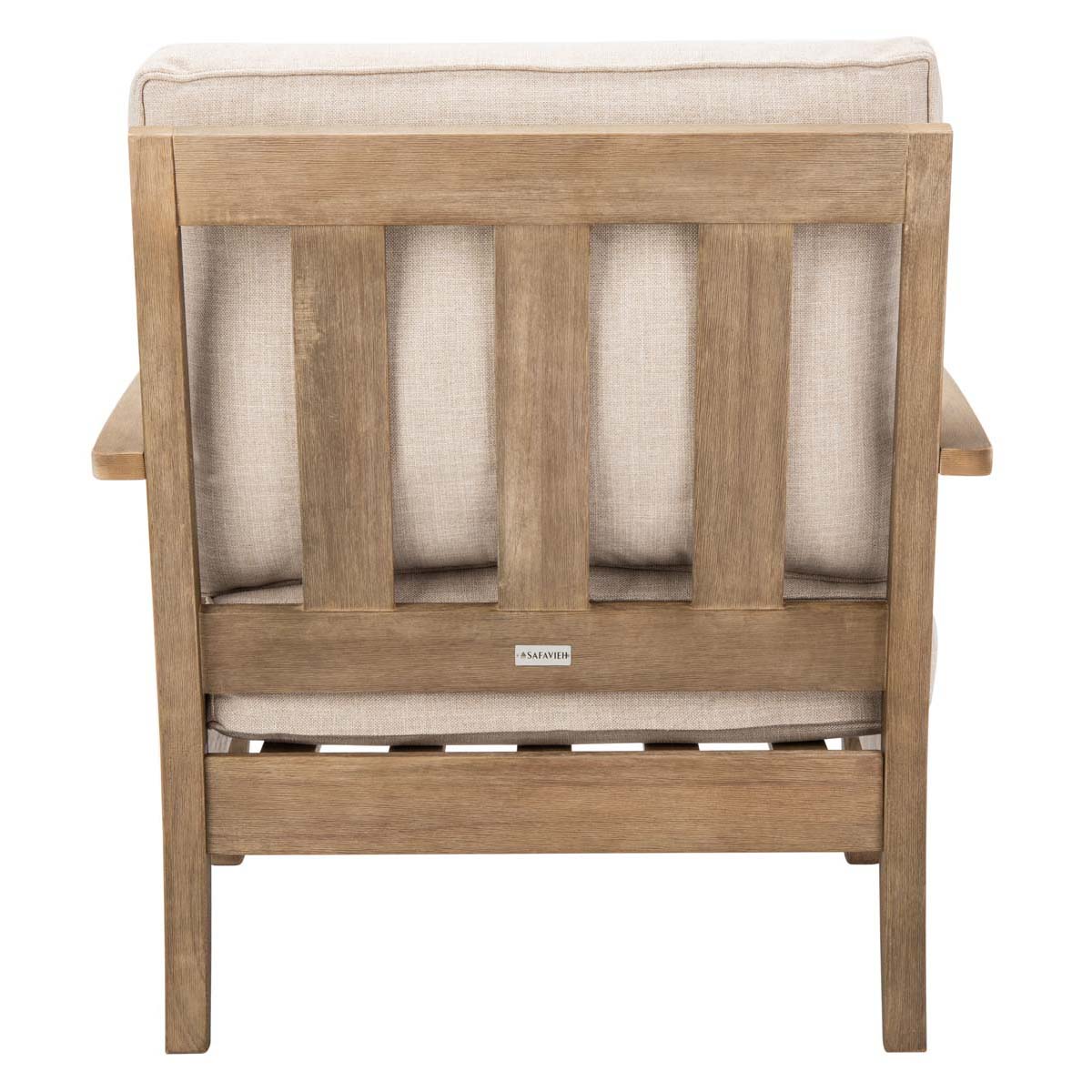 Safavieh Couture Martinique Wood Patio Armchair - Natural / White